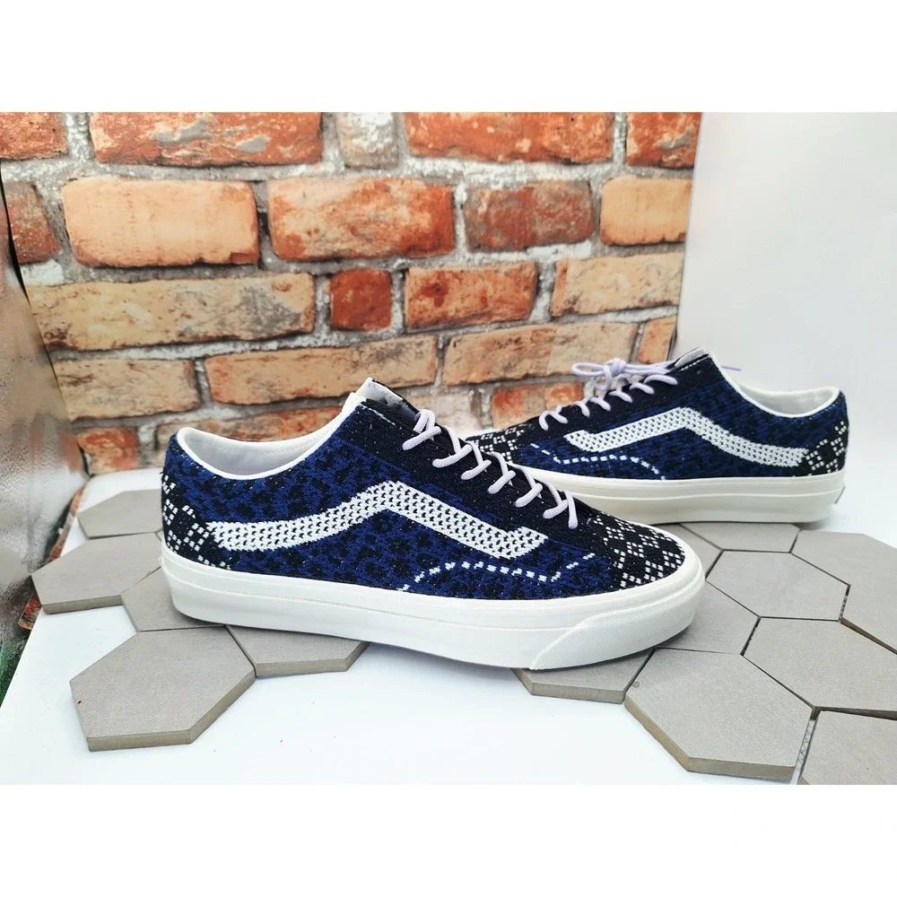 Vans Vault LX Old Skool 36 EK Cheetah Navy Blue Black Knit Men Sz 9.5 Premium